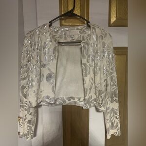 Sequin Embellished White Jacket